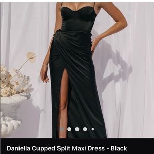 Meshki Daniella Cupped Maxi satin dress